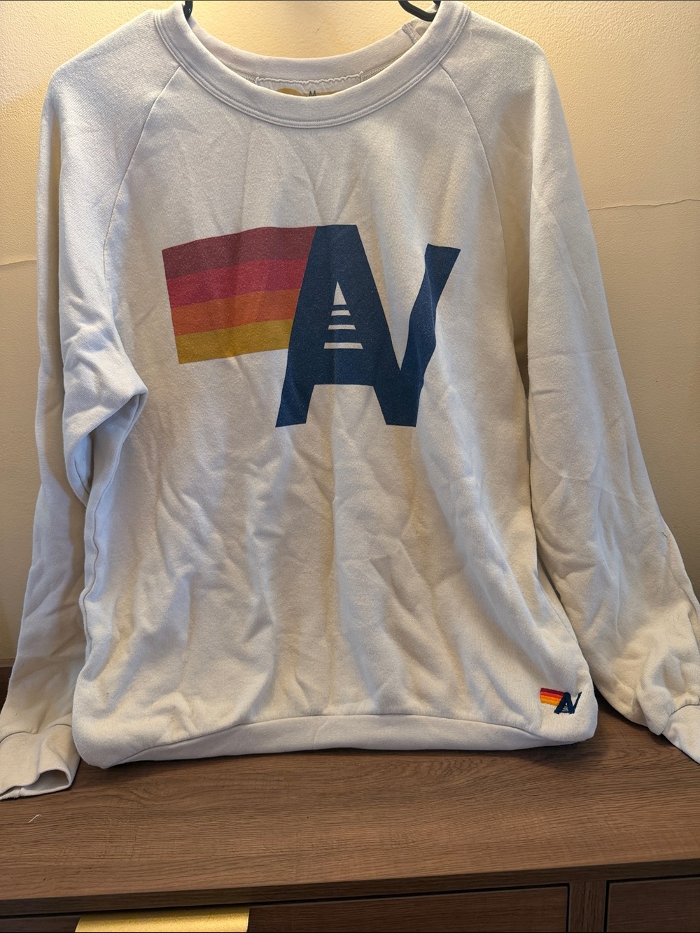 Aviator Nation Women’s Cream Crewneck Sweatshirt size medium